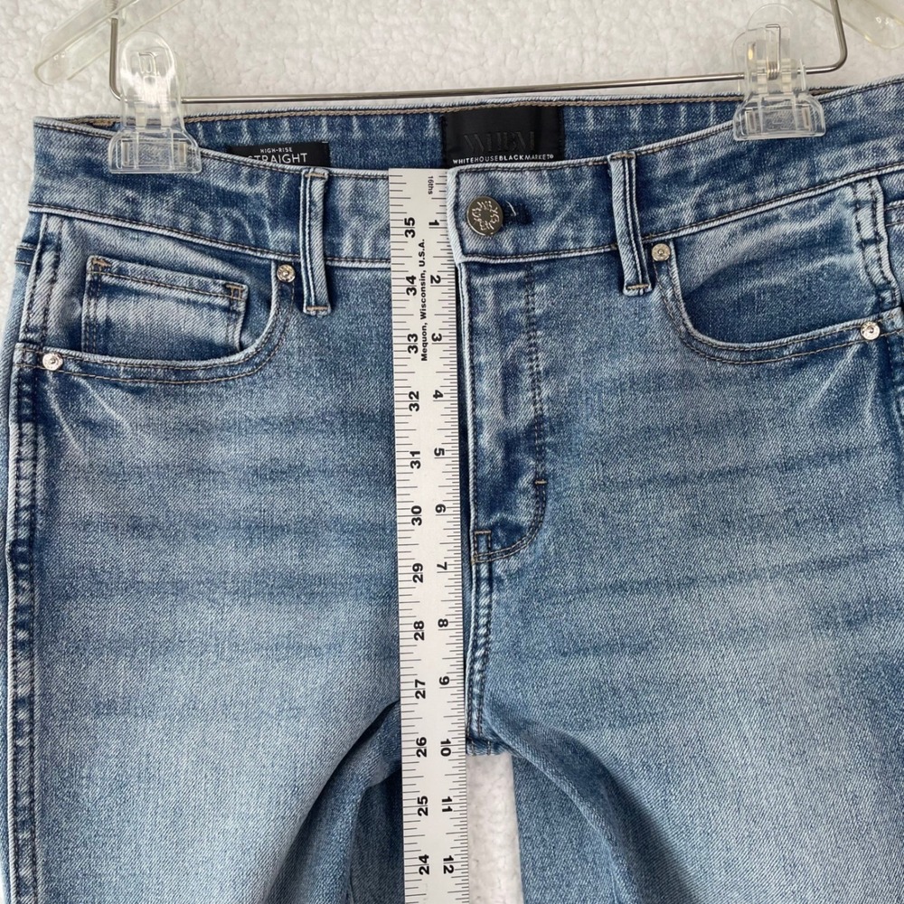 White House Black Market High-Rise Straight Sculpt Jeans Blue Medium Wash Size 6 - Picture 8 of 11
